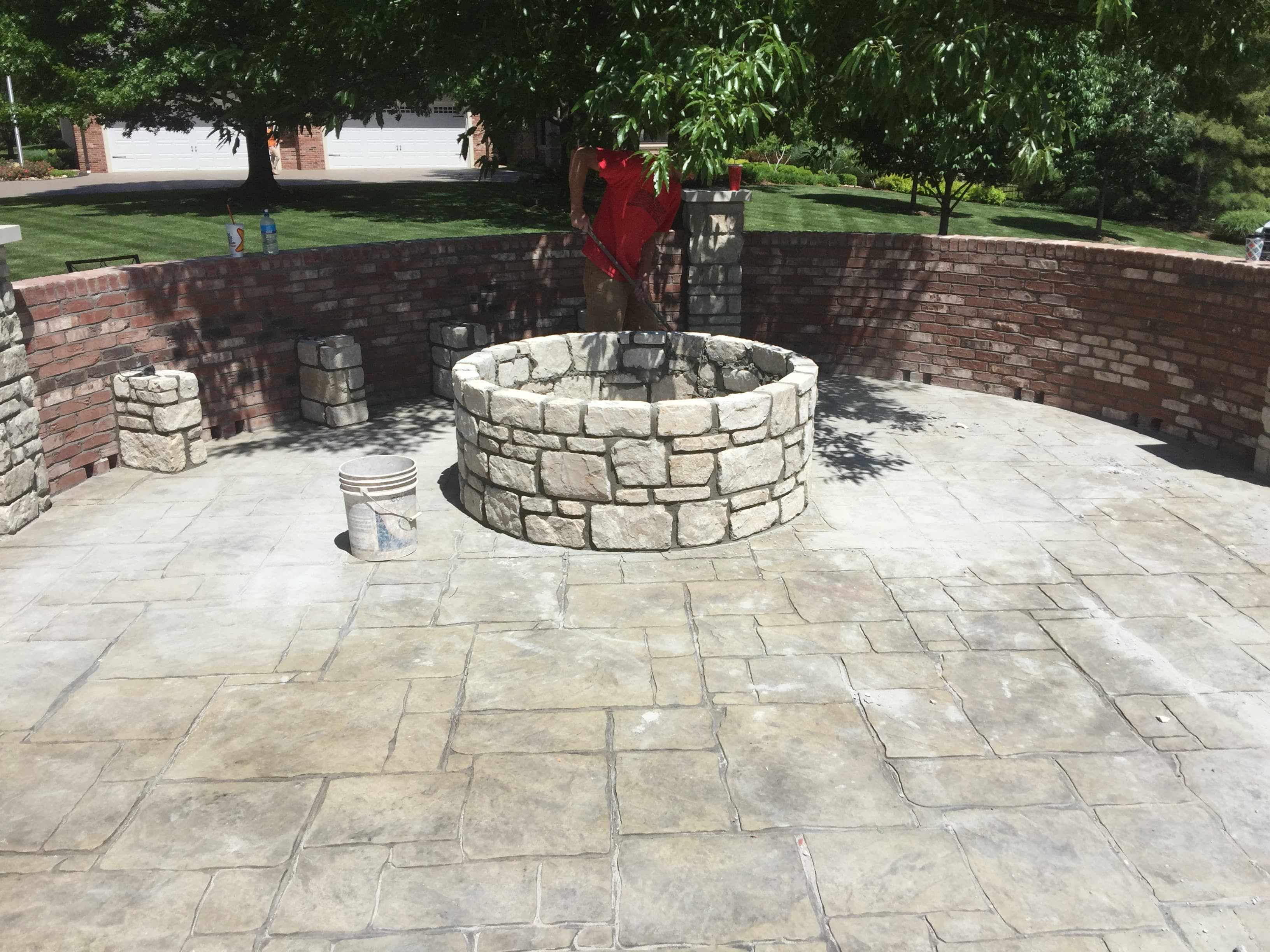 Stone fire pit & patio (in progress)