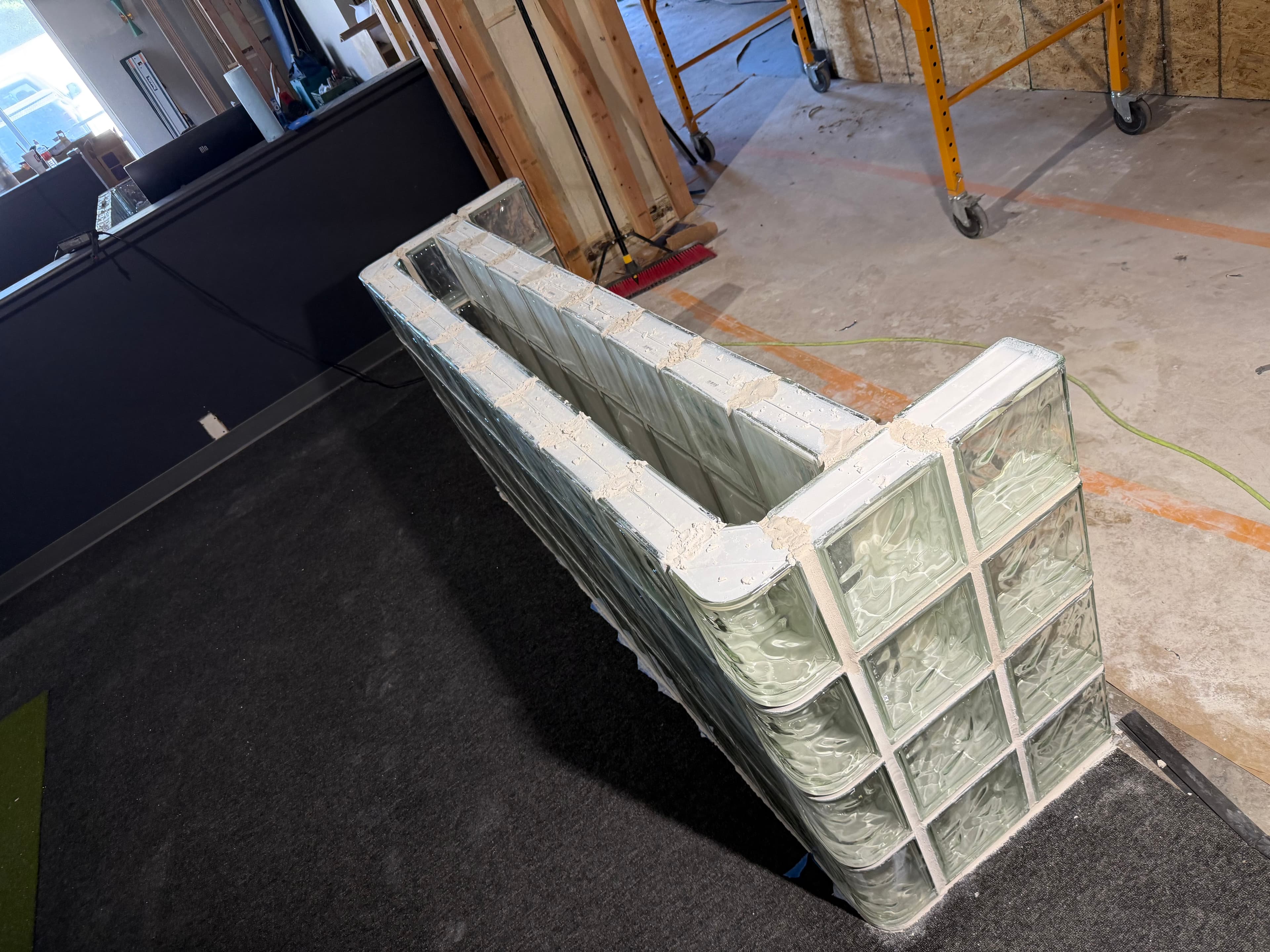Glass block counter/partition (in progress)